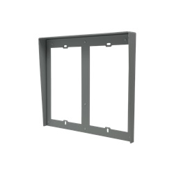 Serie Ultra - Visiera parapioggia da incasso 2x2 moduli (4 moduli affiancati), alluminio anodizzato grigio, 259x232x32mm
