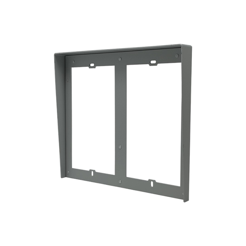Serie Ultra - Visiera parapioggia da incasso 6 moduli (2x3 affiancati), alluminio anodizzato grigio, 259x322x32mm