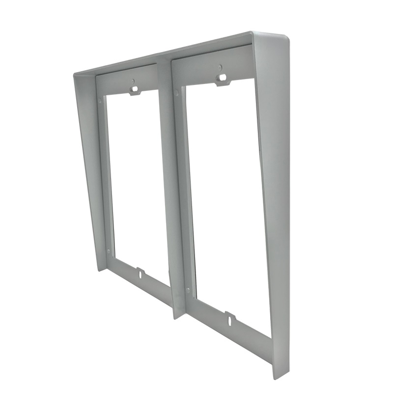 Serie Ultra - Visiera parapioggia da incasso 8 moduli (2x4 affiancati), alluminio anodizzato grigio, 259x413x32mm