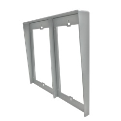 Serie Ultra - Visiera parapioggia da incasso 8 moduli (2x4 affiancati), alluminio anodizzato grigio, 259x413x32mm