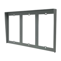 Serie Ultra - Visiera parapioggia da incasso 9 moduli (3x3 affiancati), alluminio anodizzato grigio, 386x322x32mm
