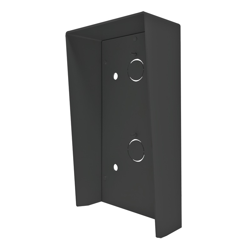 Serie Ultra Black - Visiera parapioggia da parete 1 modulo, alluminio anodizzato nero RAL9005, 116x112x57mm