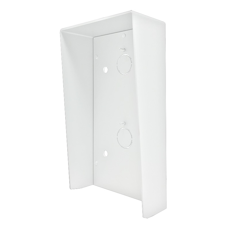 Serie Ultra White - Visiera parapioggia da parete 1 modulo, alluminio anodizzato bianco RAL9016, 116x112x57mm