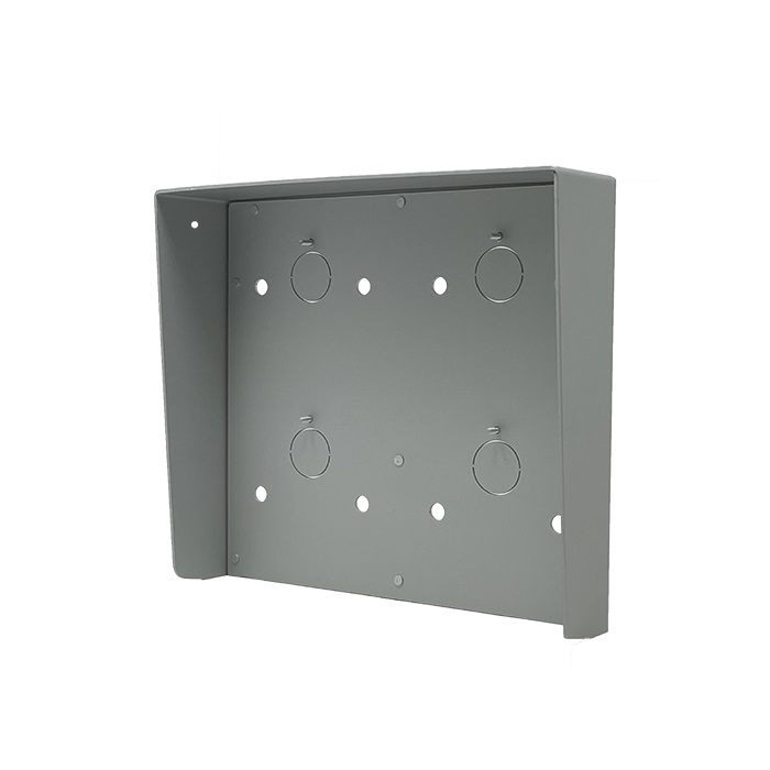 Serie Ultra - Visiera parapioggia da parete 2x2 moduli (4 moduli affiancati), alluminio anodizzato grigio, 227x203x57mm