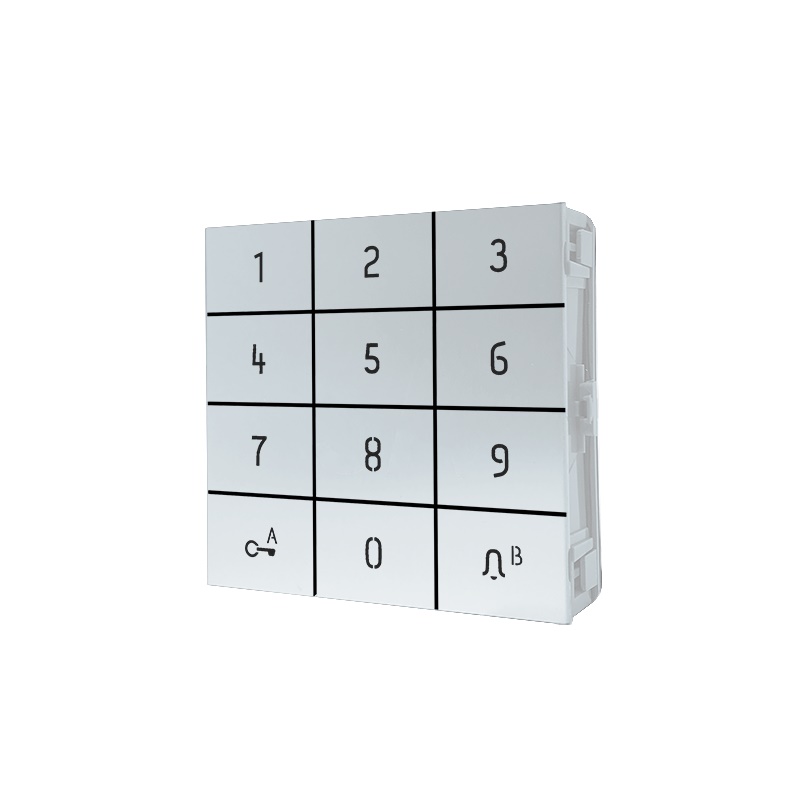Serie Ultra White - Modulo tastiera numerica, alluminio anodizzato, controllo accessi, relè, Wiegand, 1275 eventi