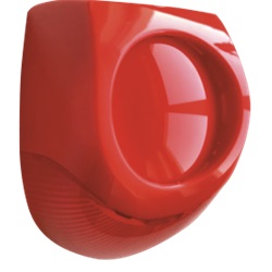 Sirena da interno con lampeggiante, 90dB, 32 toni, montaggio parete, 17-30VDC, EN54-3