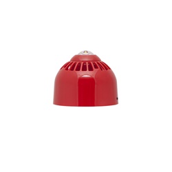 Sirena e lampeggiante soffitto, LED bianco, 94-97dB(A), copertura 3x15m, IP65, EN54-3/23