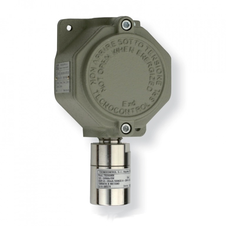 Rivelatore ATEX ossigeno autonomo, elettrochimico, rileva assenza/eccesso O₂, zona 1, 3 relè allarme + 1 guasto, 4-20mA, 12-24VDC