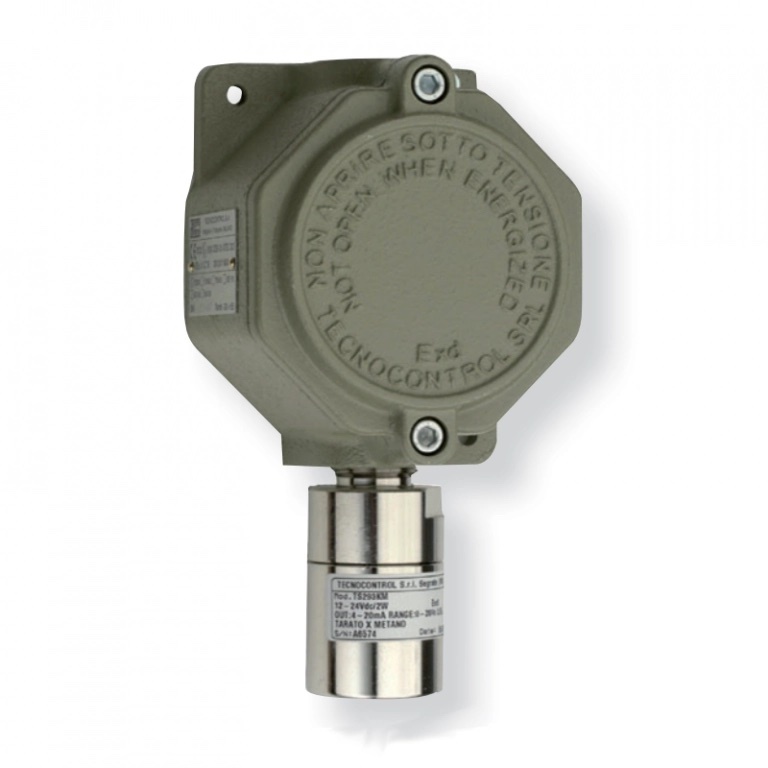 Rivelatore ATEX ossigeno autonomo, elettrochimico, rileva assenza/eccesso O₂, zona 1, 3 relè allarme + 1 guasto, 4-20mA, 12-24VDC