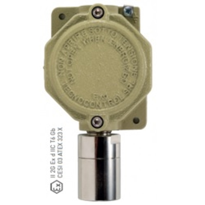 Rivelatore ATEX vapori benzina autonomo, cella catalitica, zona 1, 3 relè allarme + 1 guasto, 4-20mA, cartuccia sostituibile, 12-24VDC