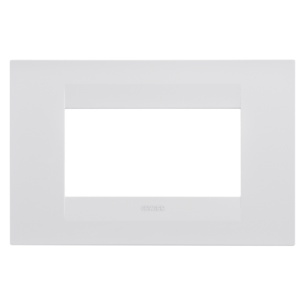 Placca GEO 4P bianco satinato design moderno per installazioni elettriche residenziali e commerciali