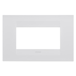 Placca GEO 4P bianco satinato design moderno per installazioni elettriche residenziali e commerciali