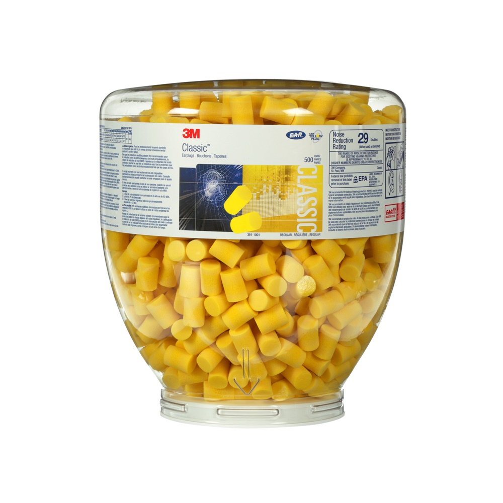 3M™ E-A-R™ Classic™ Inserti monouso PD-01-001, 28 dB, boccione da ricarica, 500 paia