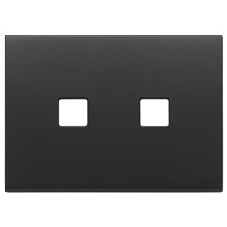 Placca 3 moduli doppia comando Flat metallo grigio antracite per installazione elettrica