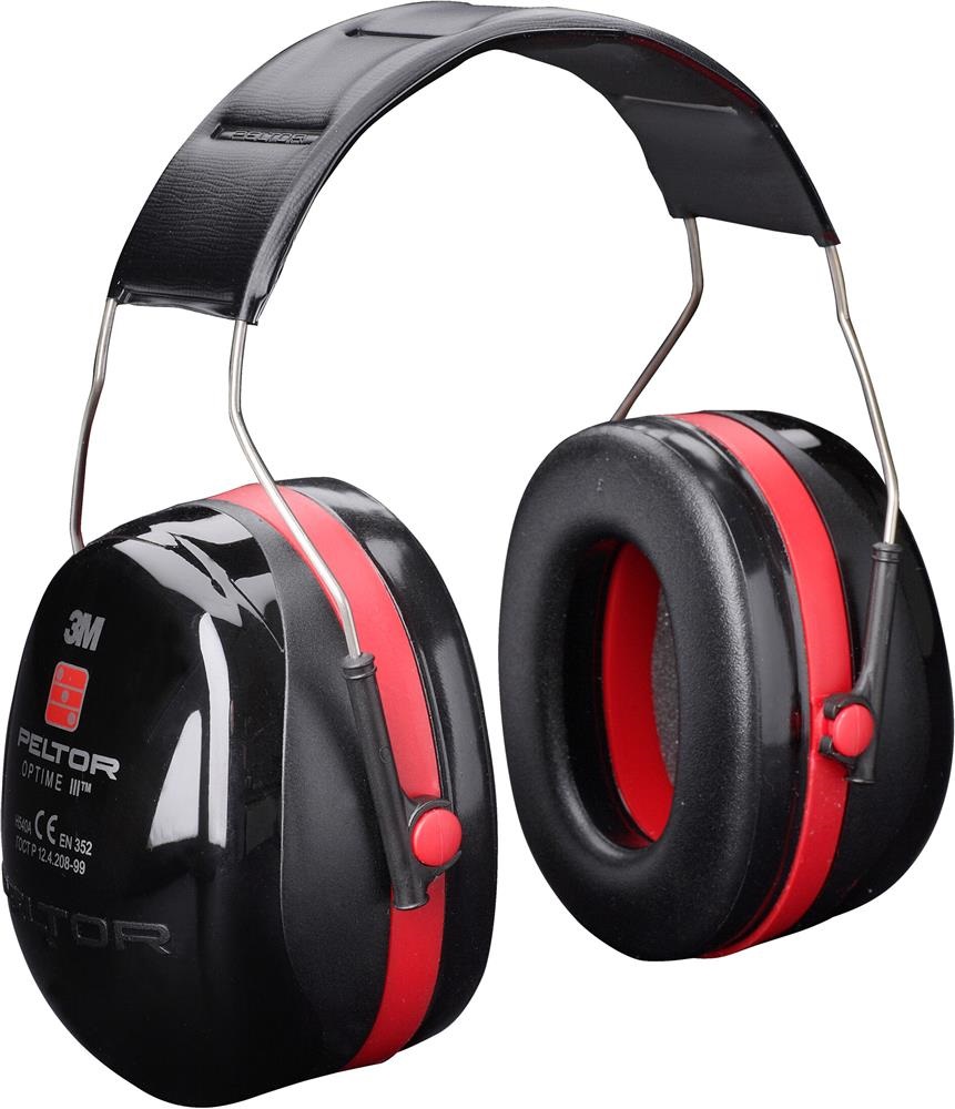 Cuffie auricolari 3M™ PELTOR™ Optime™ III, 35 dB, nero/rosso, bardatura temporale, H540A-411-SV