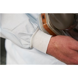 Indumento protettivo 3M 4532+ blu tessuto SSMMS traspirante protezione chimica e particelle tipo 5/6 con cappuccio e polsini elasticizzati ideale per uso industriale