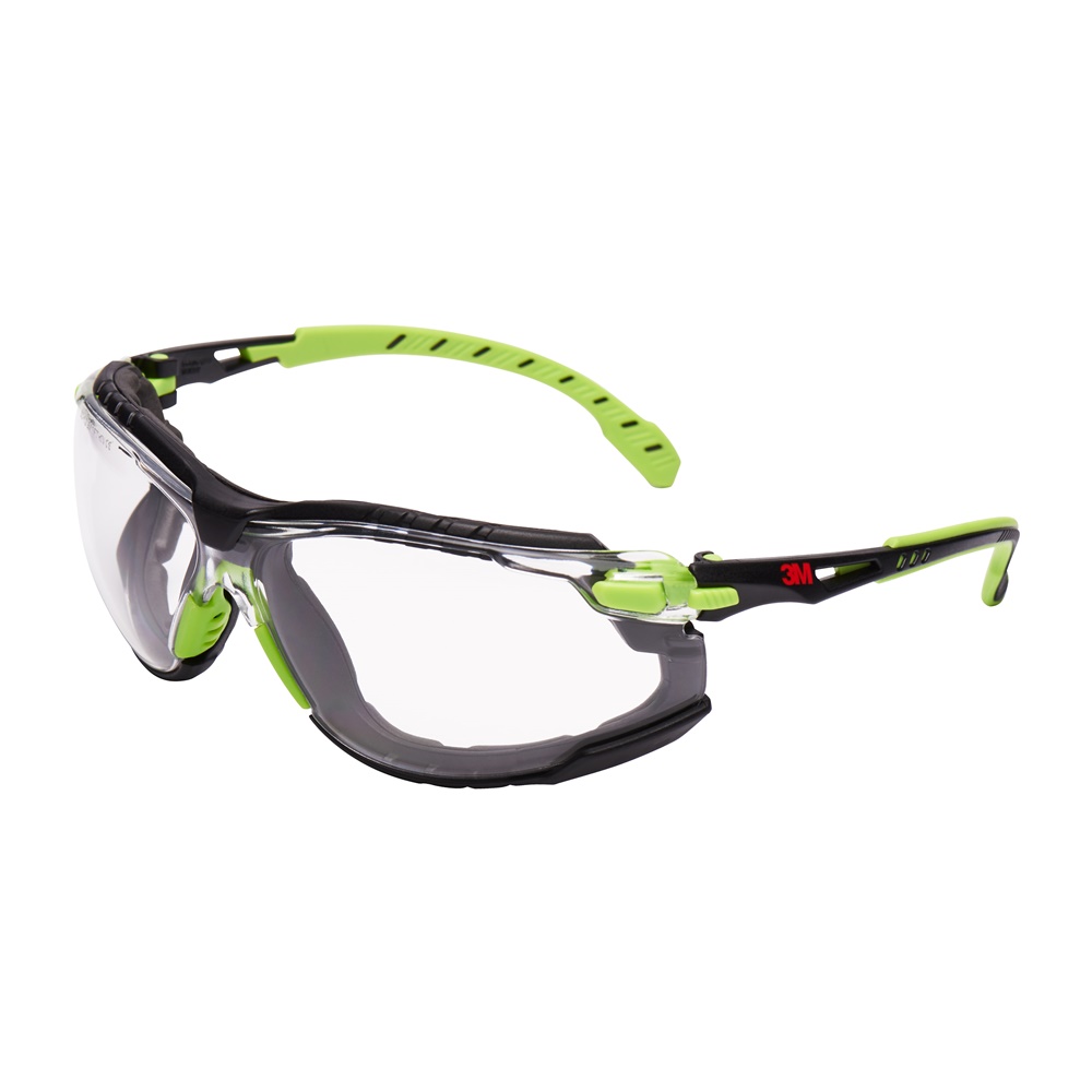 Occhiali protezione 3M Solus 1000 montatura verde/nera lenti policarbonato anti-appannamento antigraffio Scotchgard uso professionale