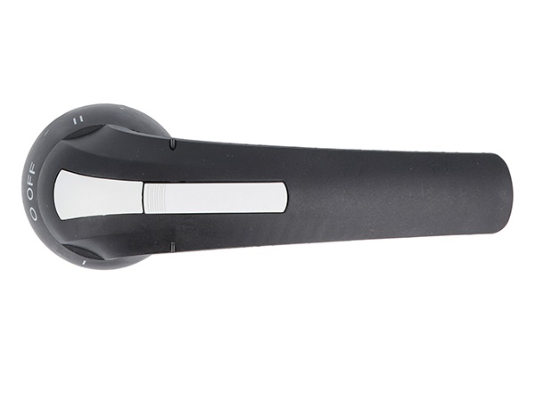 Maniglia bloccoporta nera lucchettabile comando rotativo leva 65mm IP66 per portella