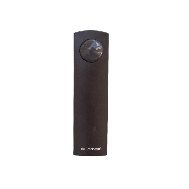 Sensore doppia tecnologia effetto tenda marrone, PIR+MW 24GHz, portata 2-3.5m, direzione allarme, 130x36x34mm