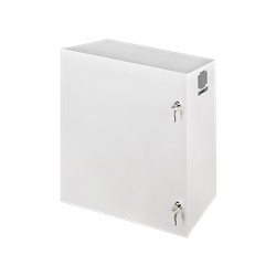 Contenitore metallico per NVR, XVR e monitor large, doppia serratura, tamper, rack 19, monitor max 22, compatibile ventola ACC01BOX