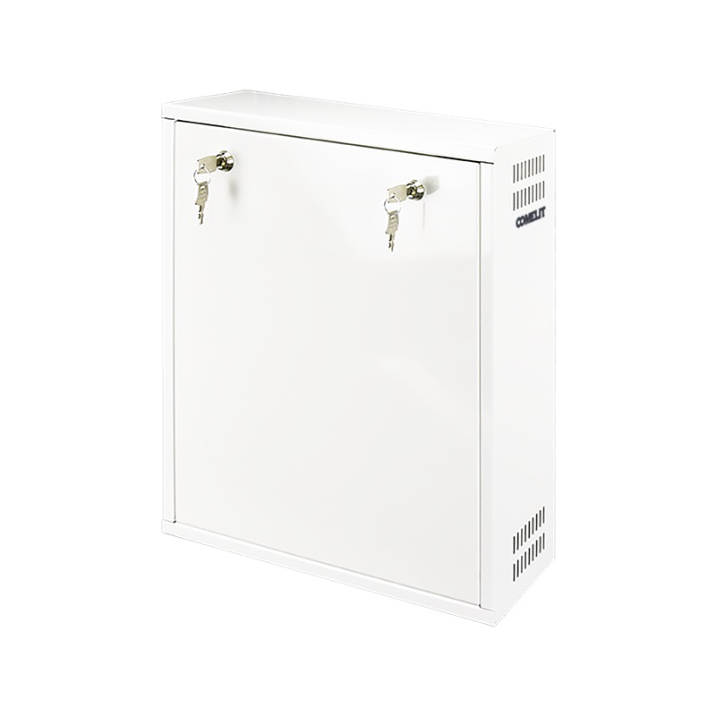 Contenitore metallico per NVR e XVR small, doppia serratura con chiave, tamper di sicurezza, dimensioni max 335x375x95mm