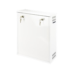 Contenitore metallico per NVR e XVR small, doppia serratura con chiave, tamper di sicurezza, dimensioni max 335x375x95mm