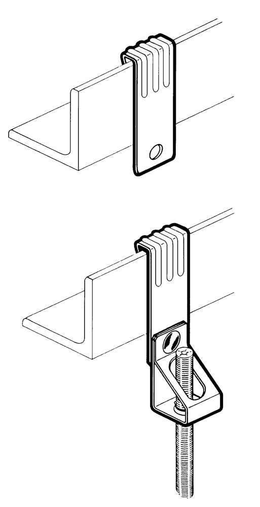 Clip Hook porta barra filettata M6 spessore 4-10mm acciaio zincato resistente per installazioni elettriche e strutture metalliche