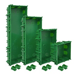 Serie Ultra - Scatola da incasso 3 moduli per pulsantiere, compatibile cartongesso, 123.5x302.5x50mm