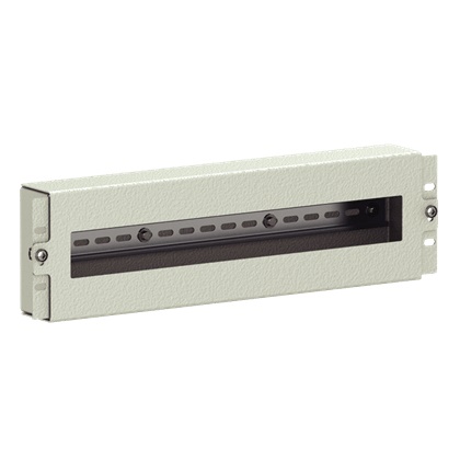 Contenitore acciaio verniciato RAL 7035 per apparecchi modulari serie GRAFI 3 HE con guida DIN