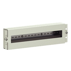 Contenitore acciaio verniciato RAL 7035 per apparecchi modulari serie GRAFI 3 HE con guida DIN
