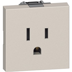Presa elettrica 2P+T 15A 127/250V standard americano sabbia residenziale/commerciale