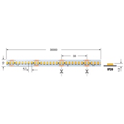 Striscia LED 13W/m 24V IP20 30m illuminazione interna consumo ridotto lunga durata