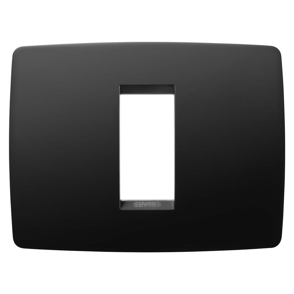 Placca civile ONE 1 modulo nero toner resistente urti e tempo