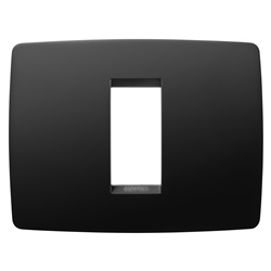 Placca civile ONE 1 modulo nero toner resistente urti e tempo