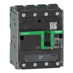 Interruttore, ComPacT NSXm 100N, 50kA/415VAC, 4 poli 4D (neutro totalmente protetto), Sganciatore TMD 25A, connettori EverLink