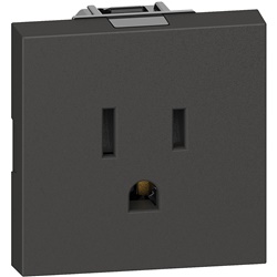 Presa elettrica 2P+T 15A 127/250V standard USA alveoli schermati 2 moduli nero