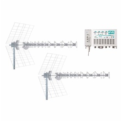 KIT 2 antenne 5G T2 BLU10 + centralino MBJ3r345UT2 per impianti terrestri