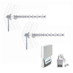 KIT 3 5G T2 2 antenne BLU10 5G amplificatore MAP2R345U impianti TV terrestri