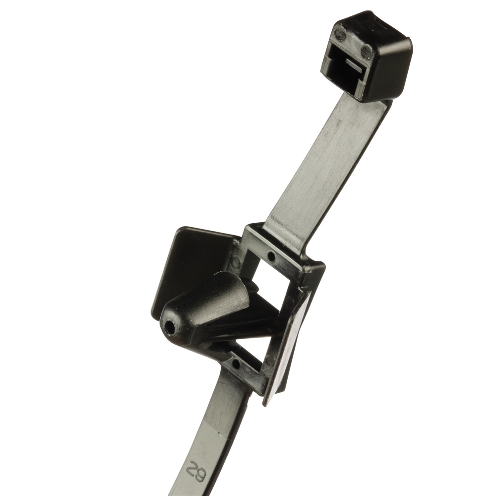 Fascetta di montaggio ad ala Pan-Ty® PLWP50SC-D30, std, nera, PA6.6 ad alto calore, 8,5,08 cm  L, 50lb