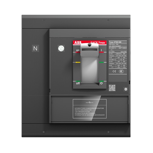 Interruttore manovra-sezionatore ABB SACE Tmax XT5D 630A 4 poli frontale industriale