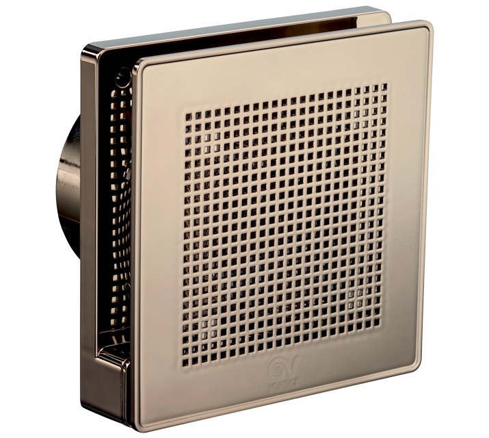 Aspiratore elicoidale muro 100 mm 2 velocità portata 65-95 m3/h resistente UV oro giallo