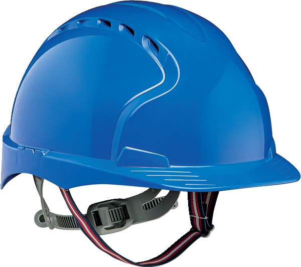 Casco elettricista Evo 2 blu calotta isolata fascia sottogola 2 punti attacco interno esterno