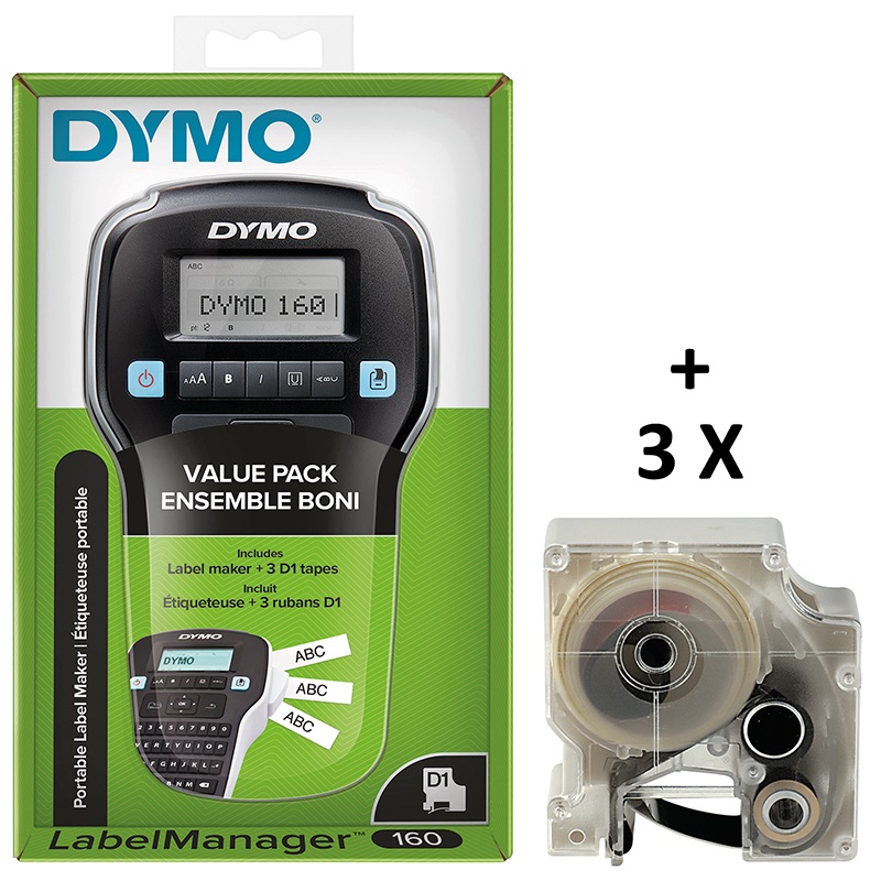 Kit etichettatrice DYMO LM 160 compatta per etichette resistenti in installazioni elettriche