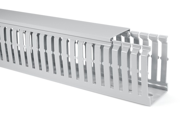 Canalina zero alogeni 40x60mm grigio 2m per gestione protezione cavi quadri elettrici sicurezza ambienti pubblici