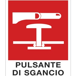 Targhetta alluminio 310x250 mm pulsante per impianti elettrici