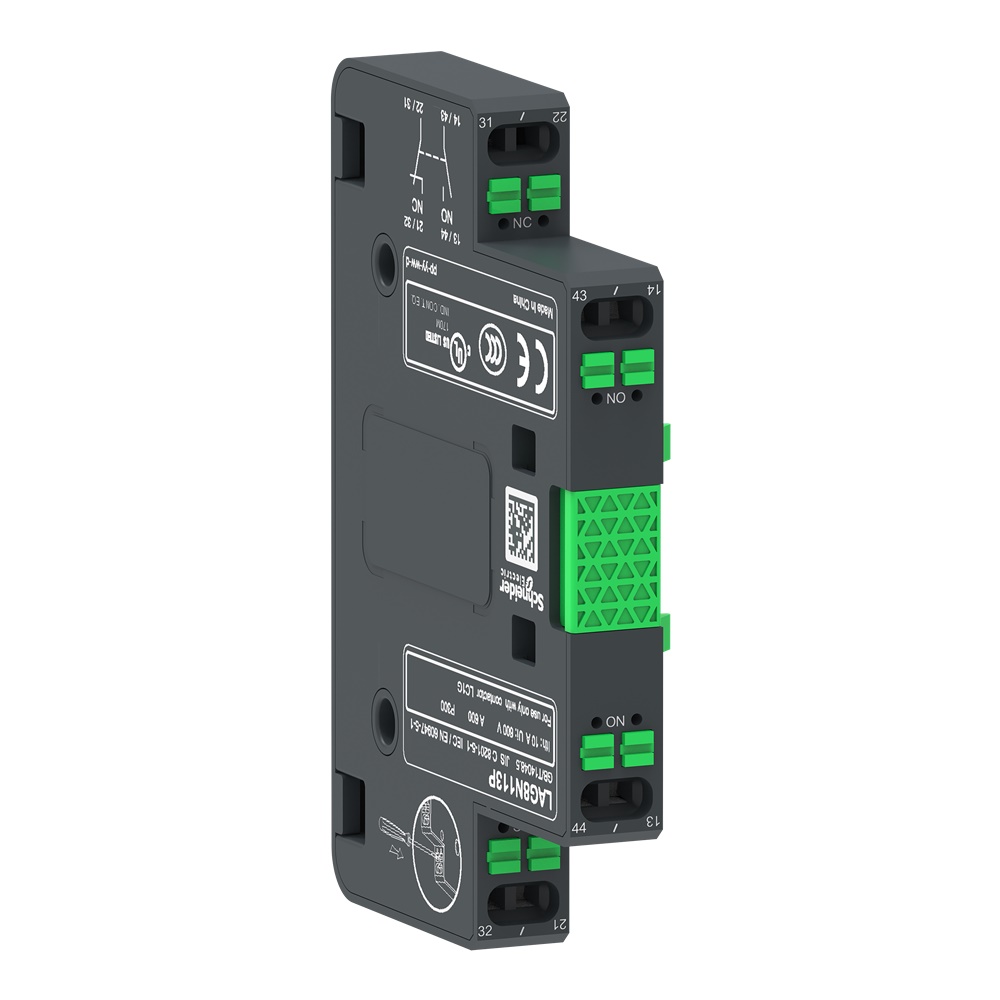 Contatto aux 1NO+1NC per contattore TeSysy Giga, montaggio laterale, collegamento push-in, primo blocco