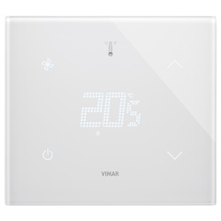Termostato domotico Eikon Tactil controllo temperatura ambiente FAN-COIL 3 velocità bianco diamante 2 moduli