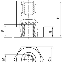 Isolatore colonnina poliestere 40 mm diametro 30 mm per impianti elettrici interni ed esterni