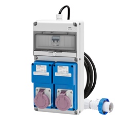 Quadro elettrico mobile Q-DIN20 ASC 2 trasformatori 2 prese 2P16A per cantiere