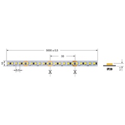 Striscia LED 16W/m 24V luce bianco naturale IP20 per illuminazione interna versatile ed efficiente